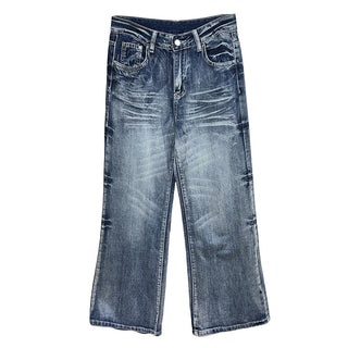 tie-dyed straight jeans
