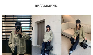 contrast denim coat