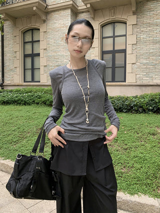 padded shoulder top