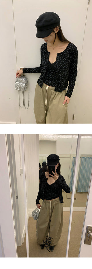 floral cardigan set