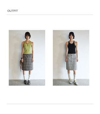 plaid straight skirt