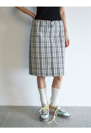 plaid straight skirt