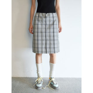 plaid straight skirt