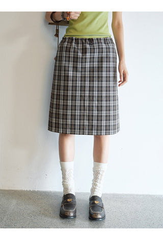plaid straight skirt