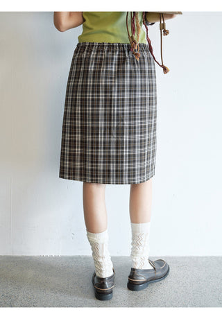 plaid straight skirt
