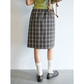 plaid straight skirt