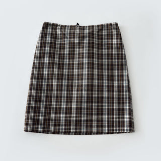 plaid straight skirt