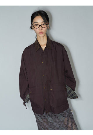 plaid cargo jacket