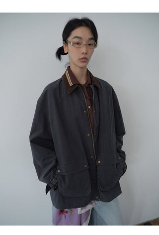 plaid cargo jacket