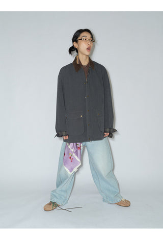 plaid cargo jacket