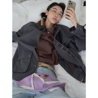 plaid cargo jacket