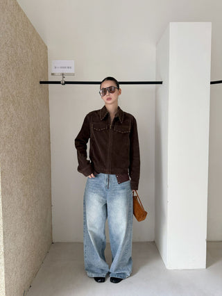 rivet suede jacket