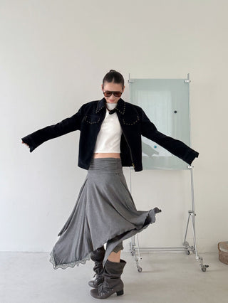 rivet suede jacket