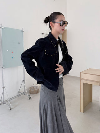 rivet suede jacket
