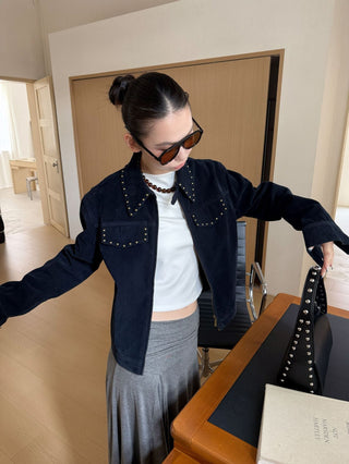 rivet suede jacket