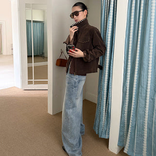 rivet suede jacket