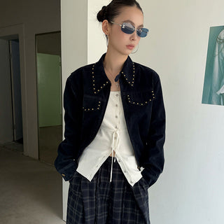 rivet suede jacket