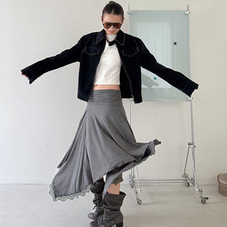 rivet suede jacket