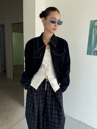 rivet suede jacket
