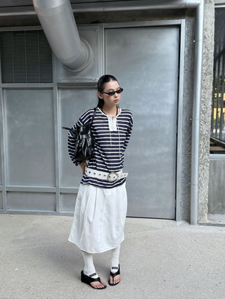 pleated a-line skirt