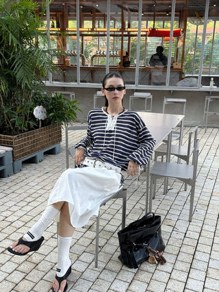 pleated a-line skirt