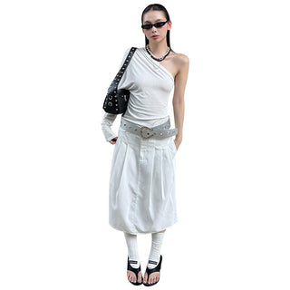 pleated a-line skirt