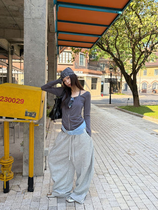 drawstring sickle pants