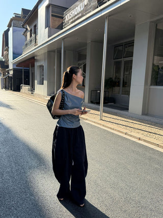 drawstring sickle pants