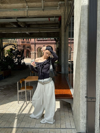 drawstring sickle pants