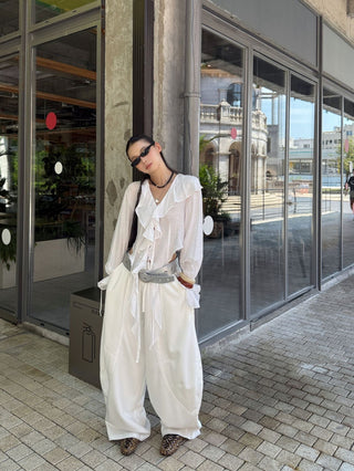 drawstring sickle pants
