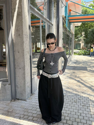 drawstring sickle pants
