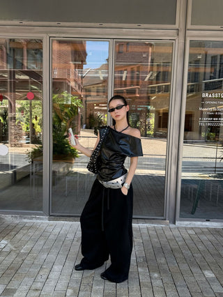 drawstring sickle pants
