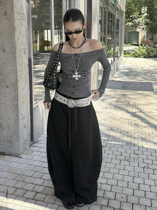 drawstring sickle pants
