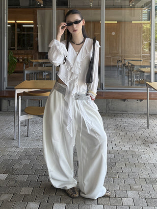 drawstring sickle pants