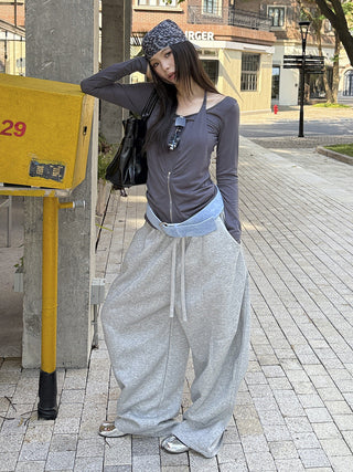 drawstring sickle pants
