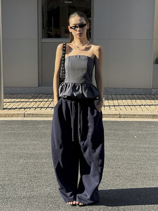 drawstring sickle pants