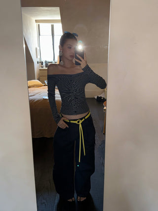 striped hollow top