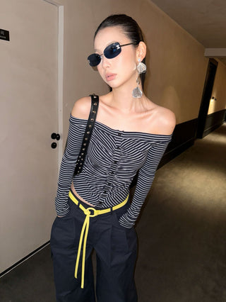 striped hollow top