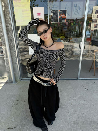 striped hollow top