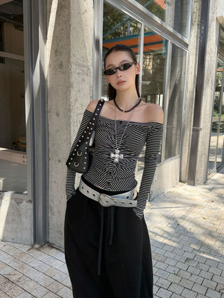 striped hollow top