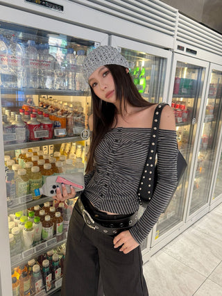 striped hollow top
