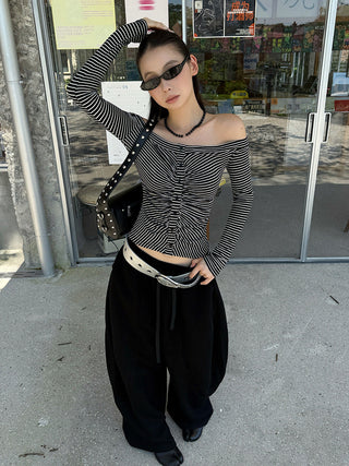striped hollow top