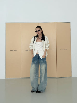 contrast lapel jacket
