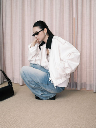 contrast lapel jacket