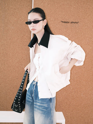 contrast lapel jacket
