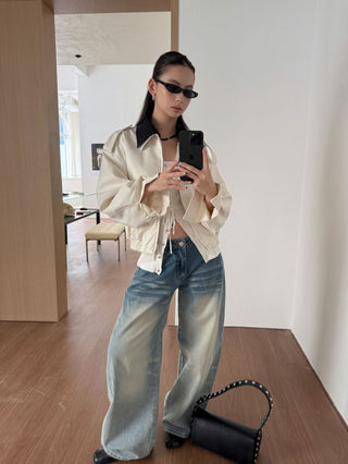 contrast lapel jacket