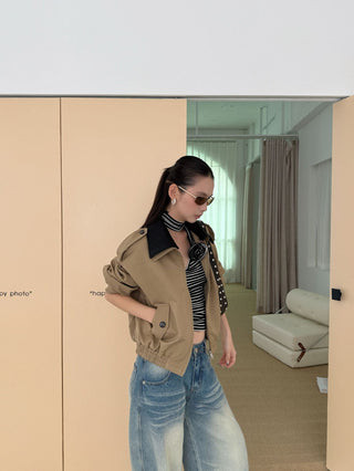 contrast lapel jacket