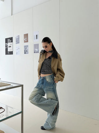 contrast lapel jacket