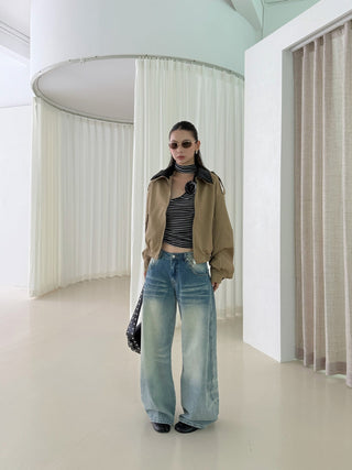 contrast lapel jacket