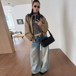 contrast lapel jacket